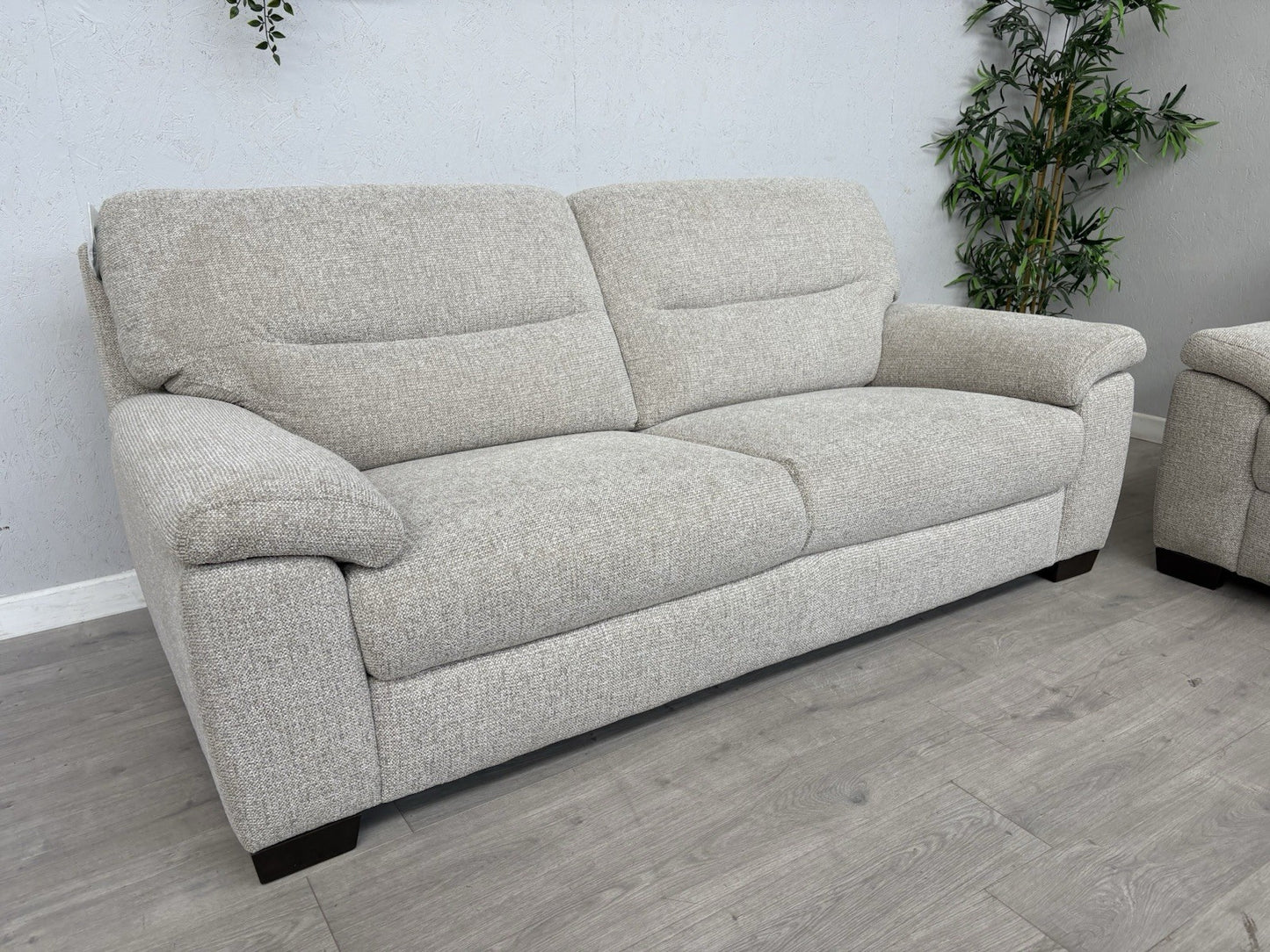 Furniture Village HETTY Fabric 2 x 3 Seater Sofa Set + Footstool- RRP £2,385