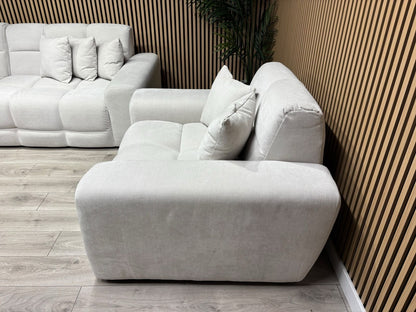 EVE CLOUD Large Fabric 4 Seater Sofa + Armchair, Natural - RRP £2,998