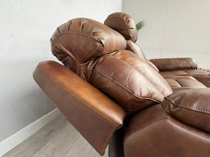 DFS Bravado Leather 3 Seater Sofa, Power Recliners, Fold Down Table - RRP £1,999