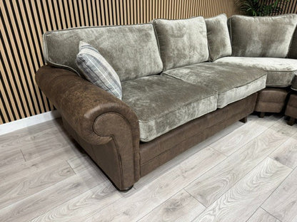 Oakfurnitureland DARWIN 2 Corner 2 Large Fabric Corner Sofa - RRP £2899