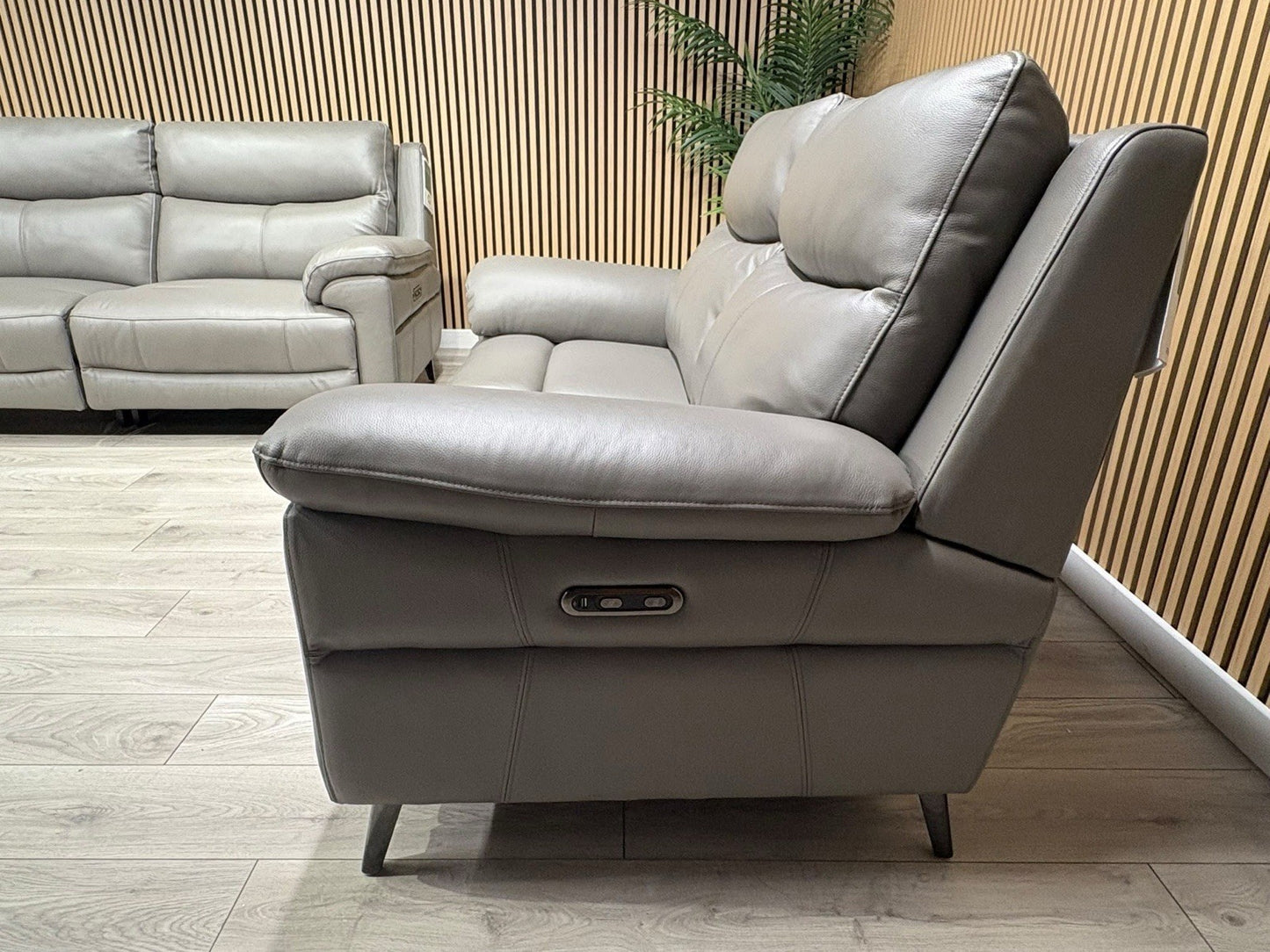 Furniture Village PANACHE Style Leather 3 + 2 Seater Power Recliner Sofa Set