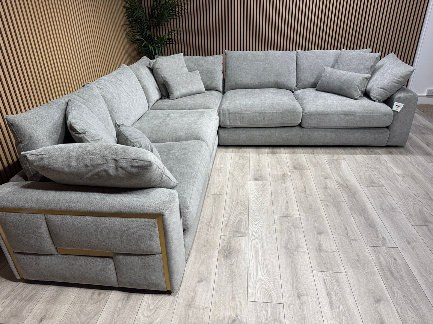 METZ Premium Fabric Large Corner Sofa, Cloud Grey - RRP £3,499