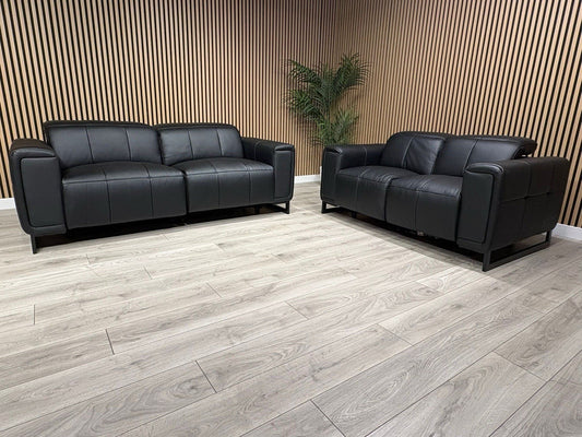 MARELLA 3 Seater + 2 Seater Power Recliner Leather Sofa Set RRP £4399