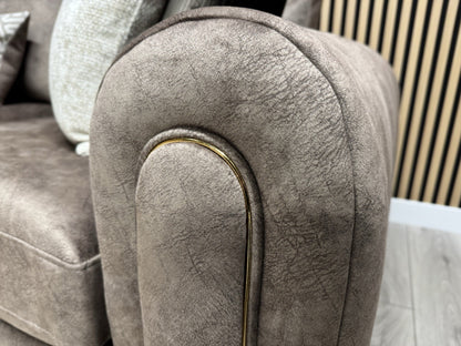 DEVINE Glamour Large Fabric 2 Corner 2 Sofa, Gemini Chocolate - RRP £2,695
