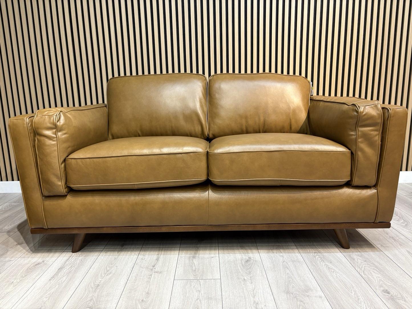 John Lewis Sample VALENCIA 2 Seater Leather Sofa, Caramel - RRP £2099