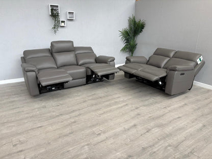 Furniture Village RAVEN Leather 3 + 2 Seater Power Recliner Sofa Set - RRP £2390