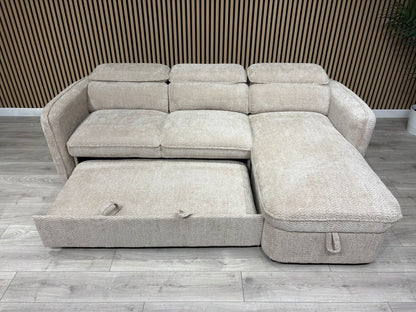 WINDSOR Premium Fabric LHF or RHF Chaise Sofa Bed with Storage - RRP £1399