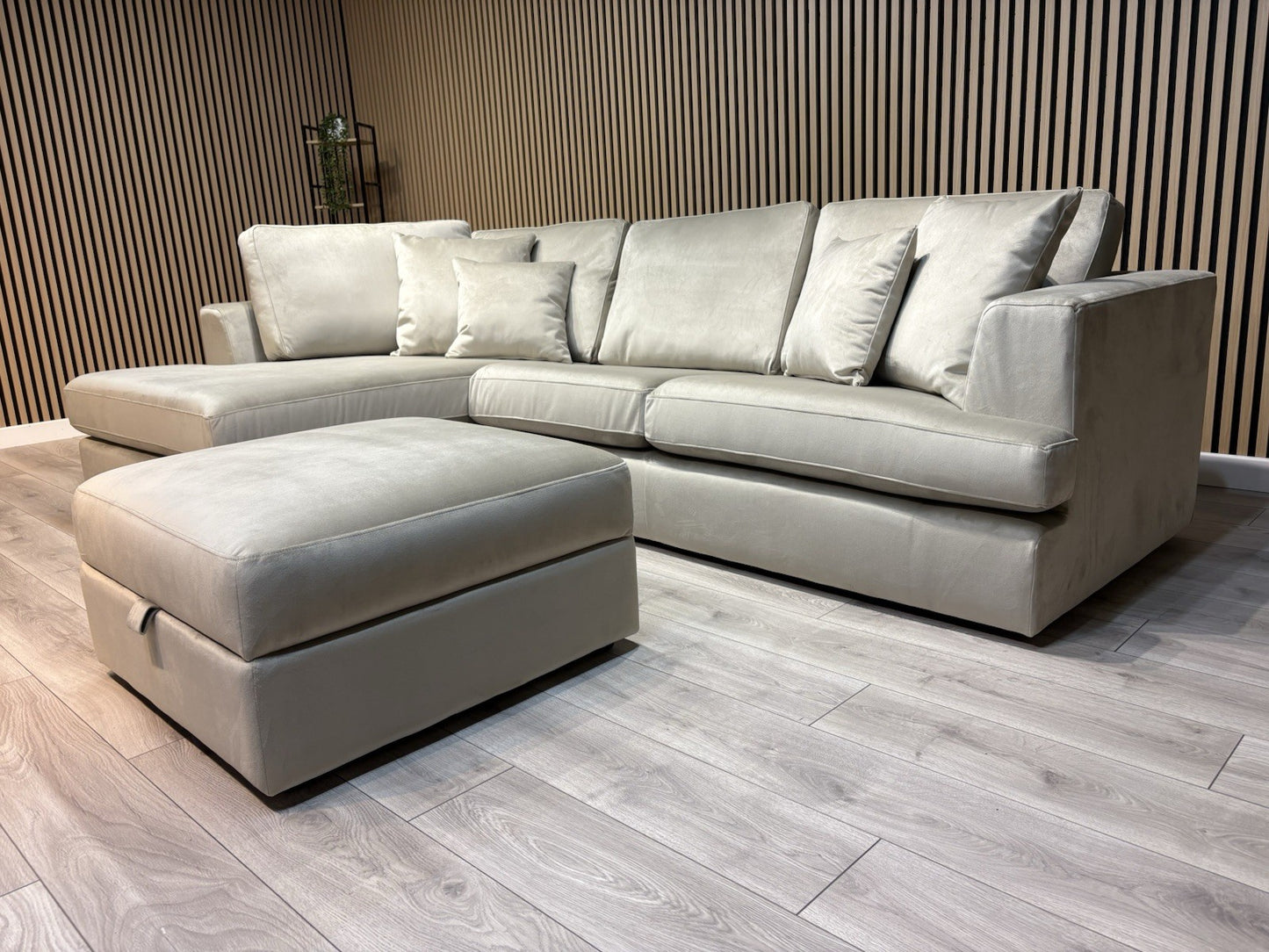 NEXT - STRATUS Fabric LHF Corner Chaise Sofa + Footstool - RRP £2,698