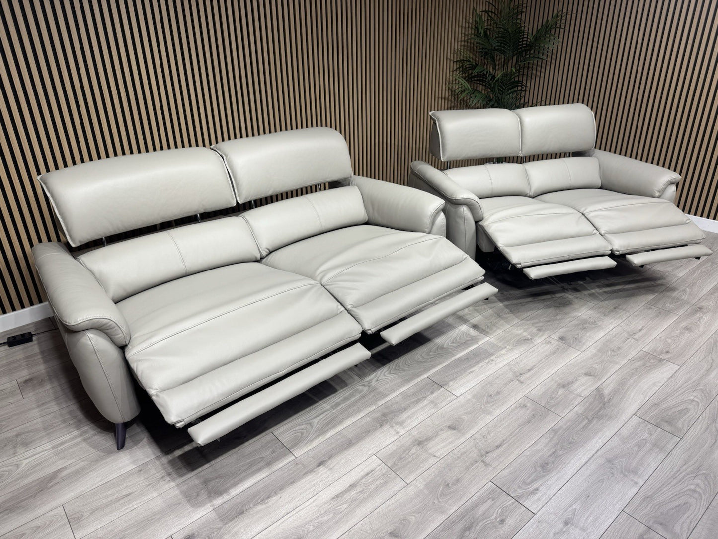 Furniture Village JUDE Style Leather 3 + 2 Seater Power Sofa Set - RRP £4,690