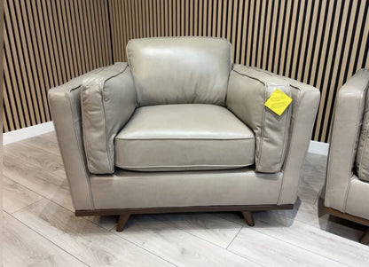 John Lewis Sample VALENCIA Leather Armchair, Greige - RRP £1799
