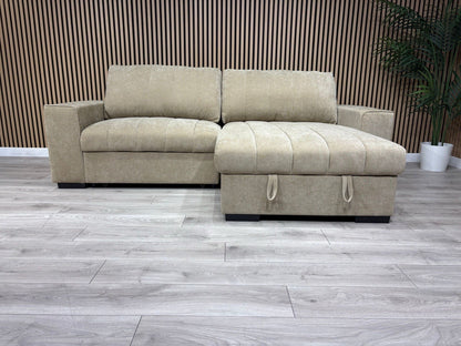 MONACO Premium Fabric RHF or LHF Chaise Sofa Bed with Storage - RRP £1549