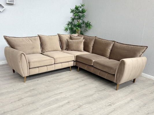 Sofology - GABRIELLE Style Fabric 2 Corner 2 Sofa, Latte - RRP £2,599
