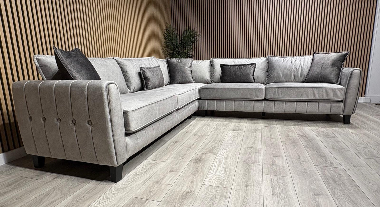 DFS - Cherished Fabric Corner Sofa, Formal Back - RRP: 2399