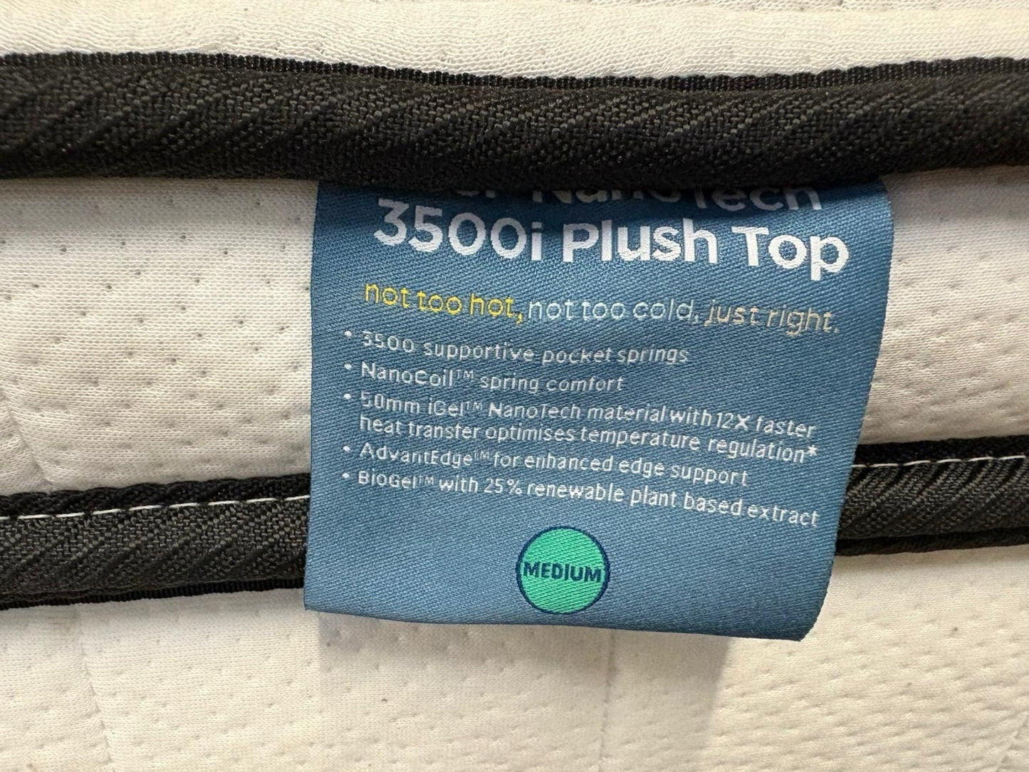 IGEL Nanotech 3500i 3ft Single Mattress, Medium - RRP £1,449