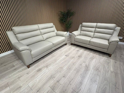 John Lewis Sample BELLA Leather Sofa, Pearl - Different Combinations Available