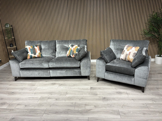 Furniture Village MALIBU Fabric 3 Seater Sofa + Armchair, Recliners - RRP £3,440