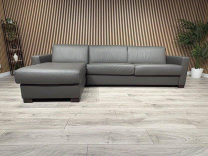 F.V Nicoletti Alcova 3 Seater Leather Sofa Bed with Storage Chaise RRP £4495