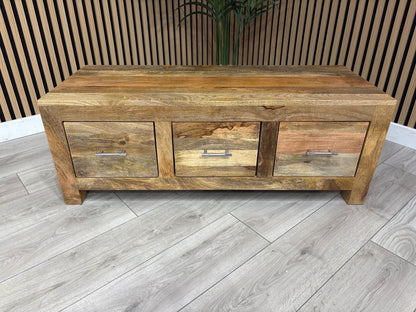 NEXT Sample - Cuba Mango Wood 3 Drawer Coffee Table - RRP: £695