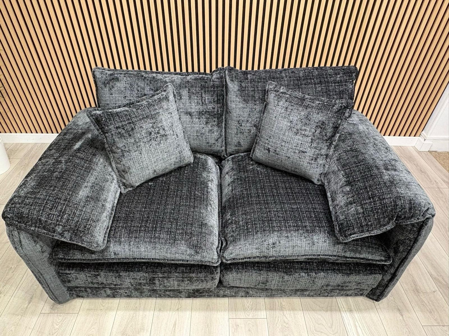 SOLICE Fabric 3 Seater + 2 Seater Sofa Set, Black - RRP £2,498