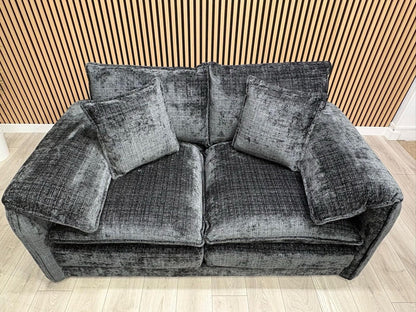 SOLICE Fabric 3 Seater + 2 Seater Sofa Set, Black - RRP £2,498