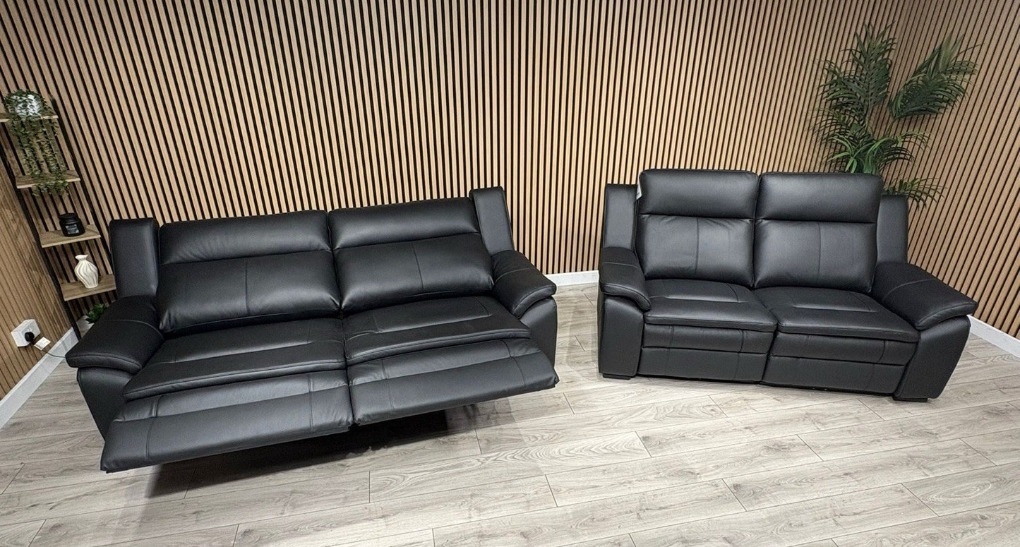 DFS Boston Leather 3 + 2 Seater Sofa Set, Power Recliners RRP: £4495