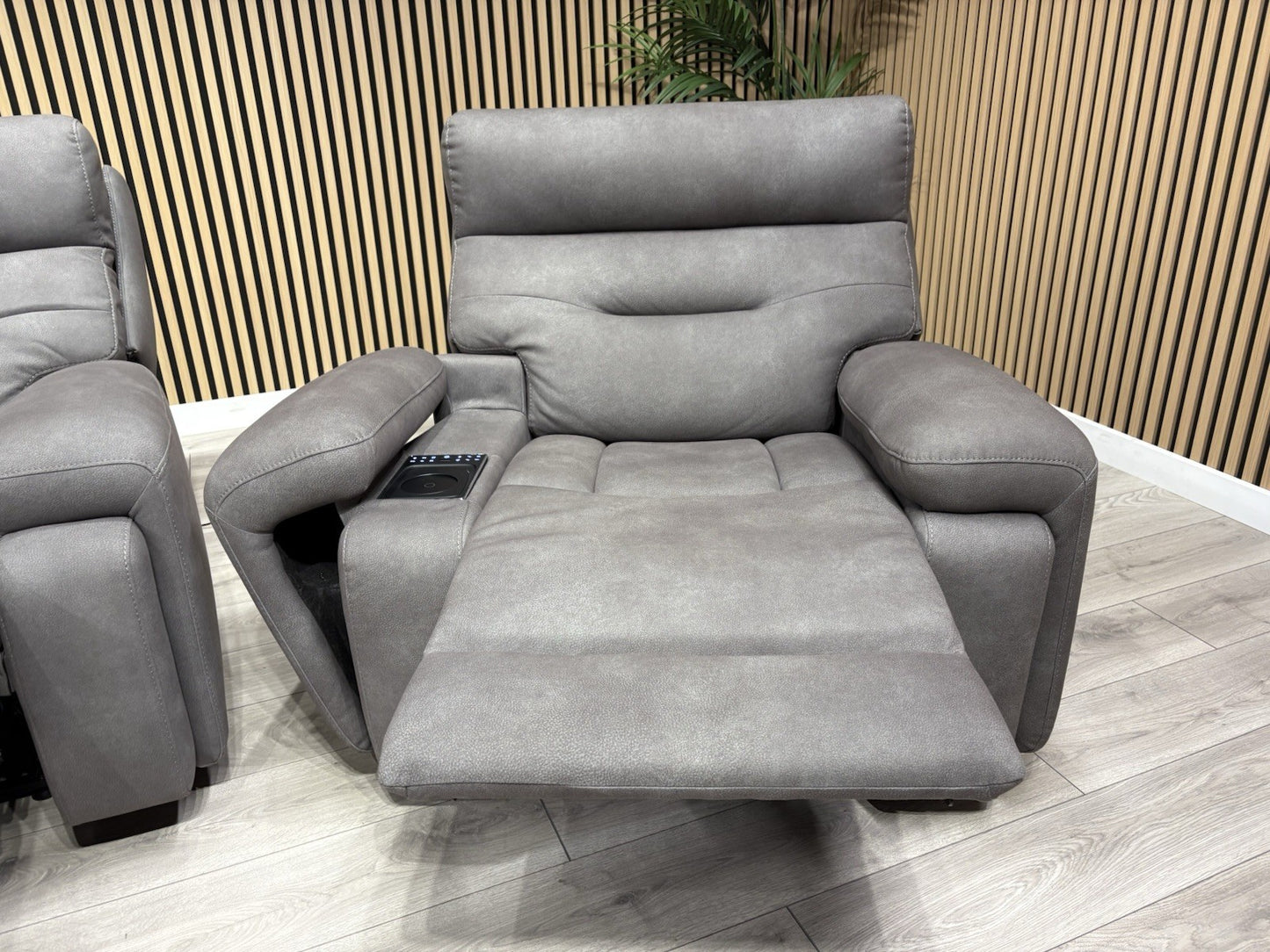 F. Village CINEMAX Fabric 2 Seater Media Sofa, Media Armchair + Stool RRP £4,385