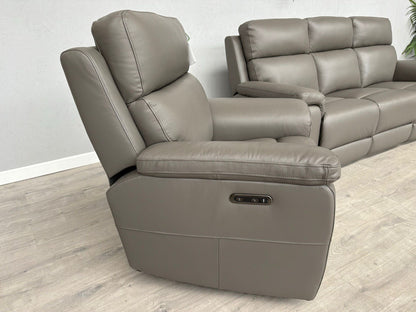 Furniture Village RAVEN Leather 3 + 2 Seater + Armchair Power Recliner Sofa Set