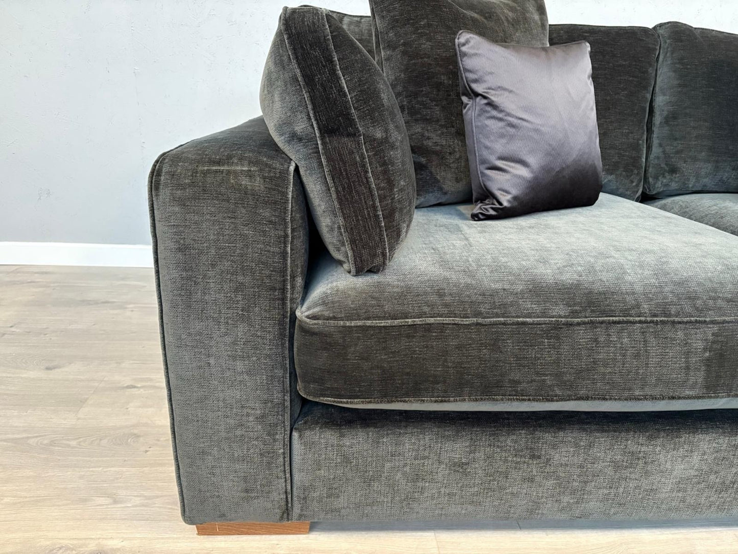 Sofology CAVALLI Fabric 3 Corner 1.5 Sofa + Footstool, Slate  - RRP £5,798