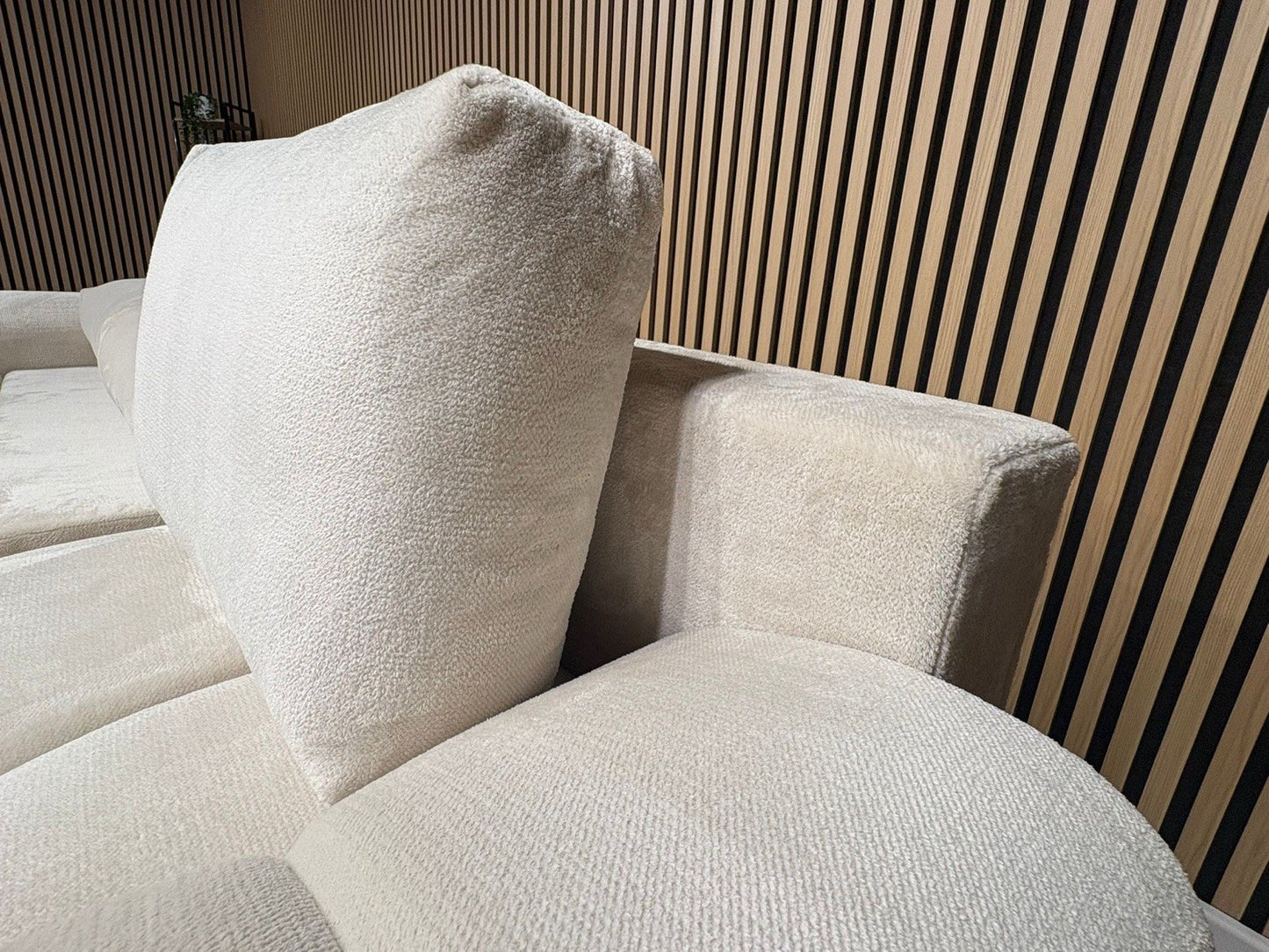 AZZURO Premium Fabric Corner Chaise Sofa Bed with Storage, Cream - RRP £1,799