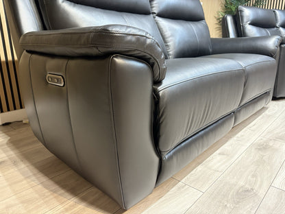 NAVONA 3 Seater + 2 Seater Leather Sofa Set, Power Recliners - RRP £3,498