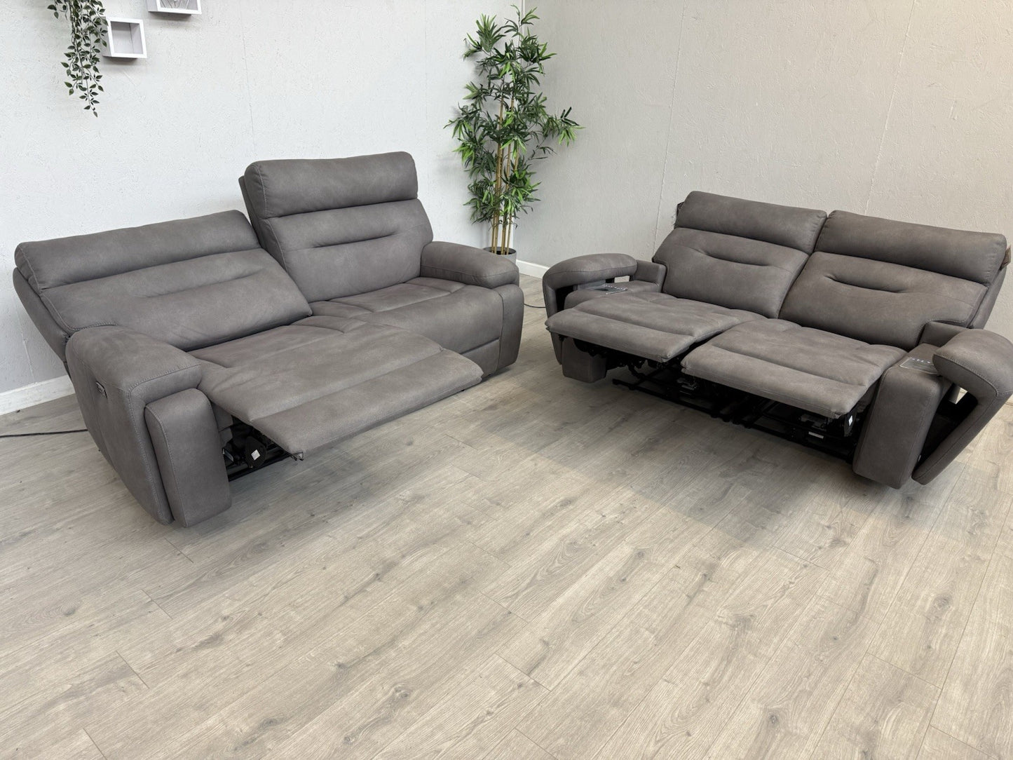 Furniture Village CINEMAX 3 Seater + 2 Seater Power Recliner Media Sofa Set.