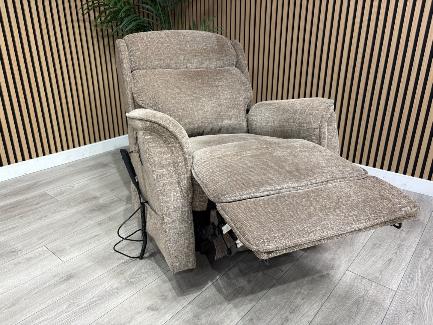 Furniture Village Fabric Rise & Recline Armchair, Mocha RRP £1499