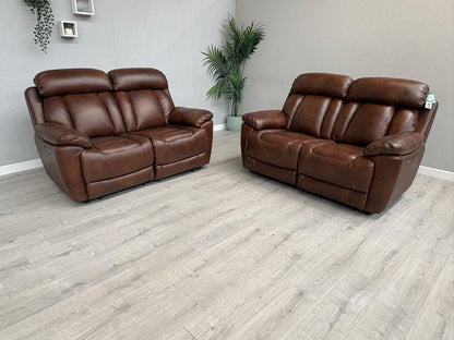 DFS Bravado Leather 2+2 Seater Power Recliner Sofa Set - RRP £3798
