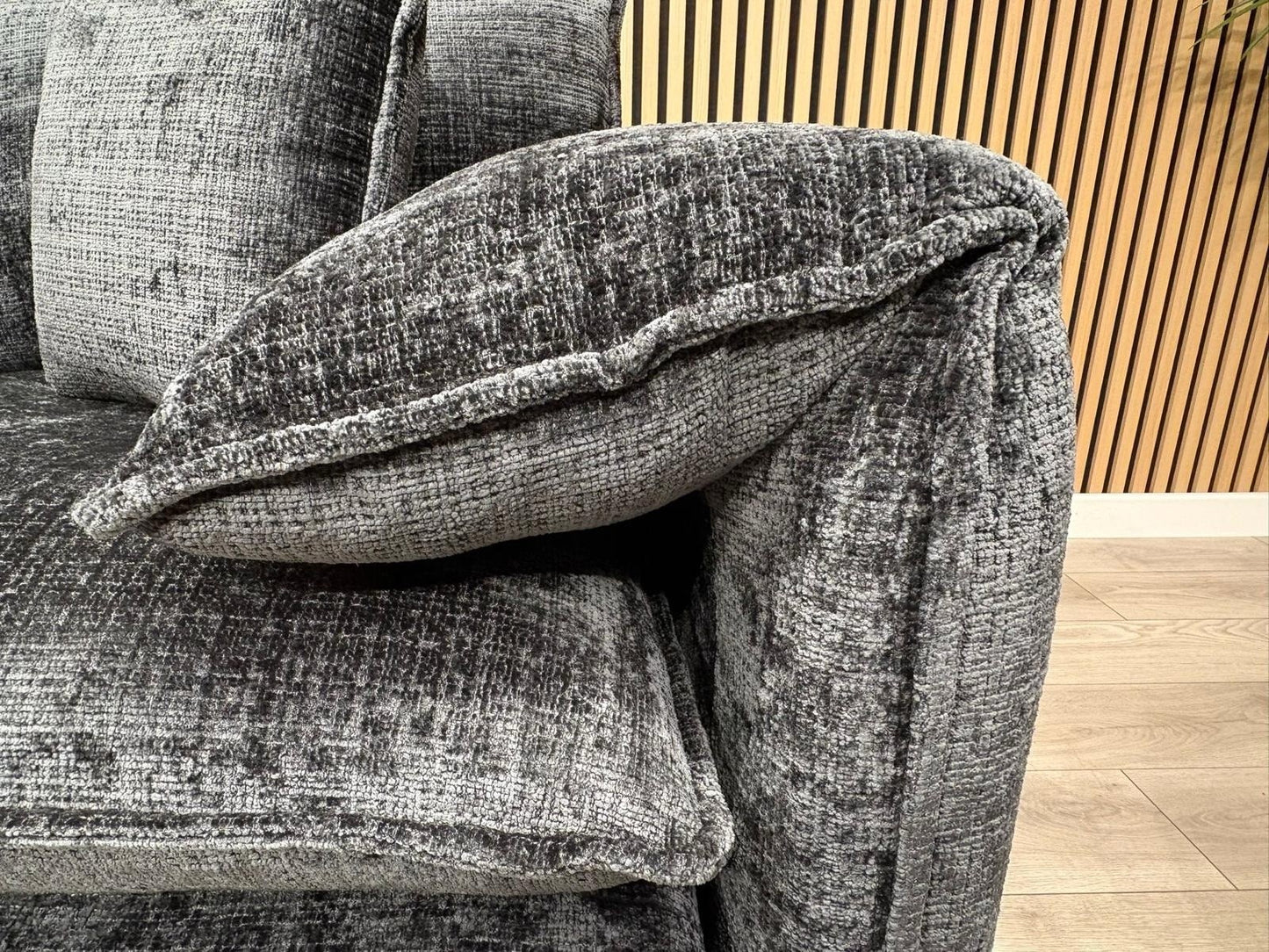 SOLICE Fabric 3 Seater + 2 Seater Sofa Set, Black - RRP £2,498