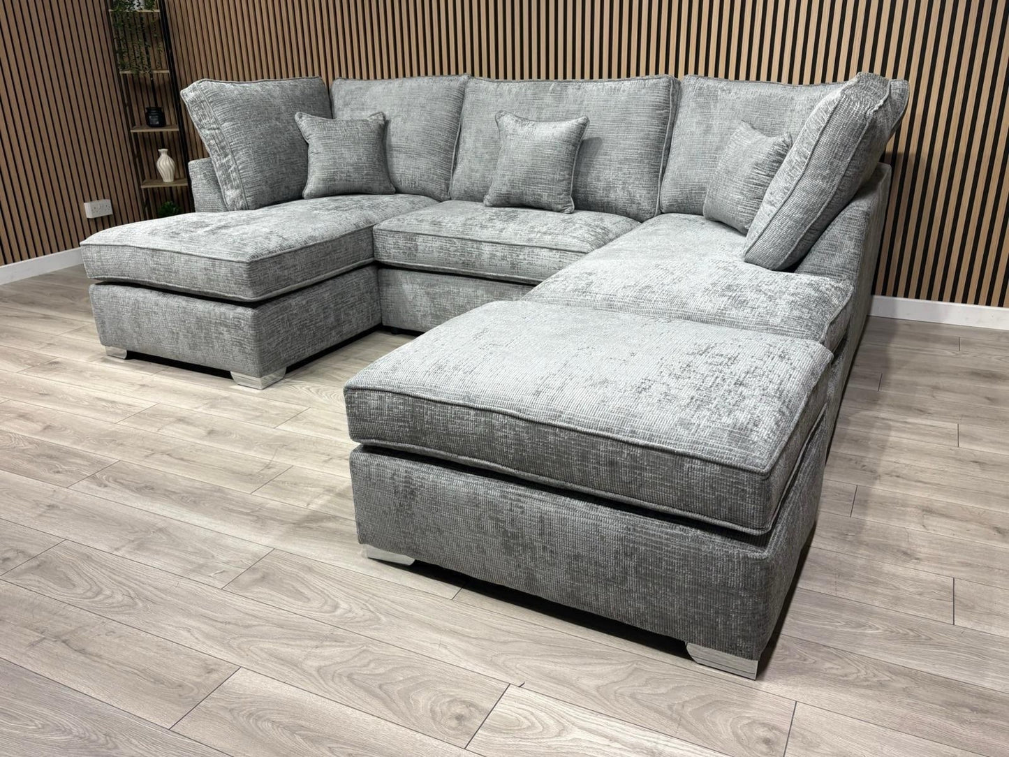 NEXT Premium Fabric U Shaped Corner Chaise Sofa + Footstool - RRP £2599