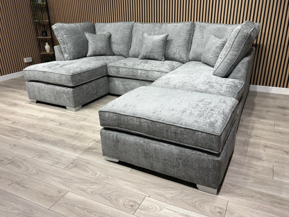 NEXT Premium Fabric U Shaped Corner Chaise Sofa + Footstool - RRP £2599