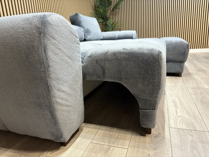 AZZURO Premium Fabric RHF Corner Chaise Sofa Bed with Storage, Grey - RRP £1,799