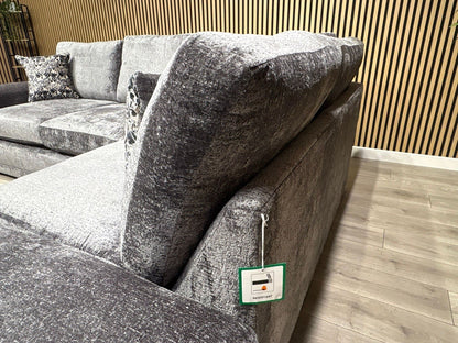 Deluxe Fabric Open End Chaise Corner Sofa + Footstool - RRP £2799