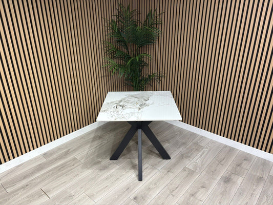 NEXT Sample - Crete Marble Effect Square Dining Table - RRP £699