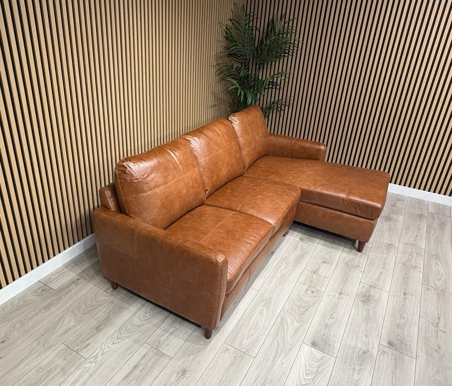 John Lewis BAILEY Style RHF Leather 3 Seater Chaise End Sofa, Tan - RRP £3,449