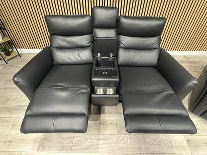 SCS  Cleveley Leather 2+2 Seater Power Recliner/Headrests + Console  - RRP £2898