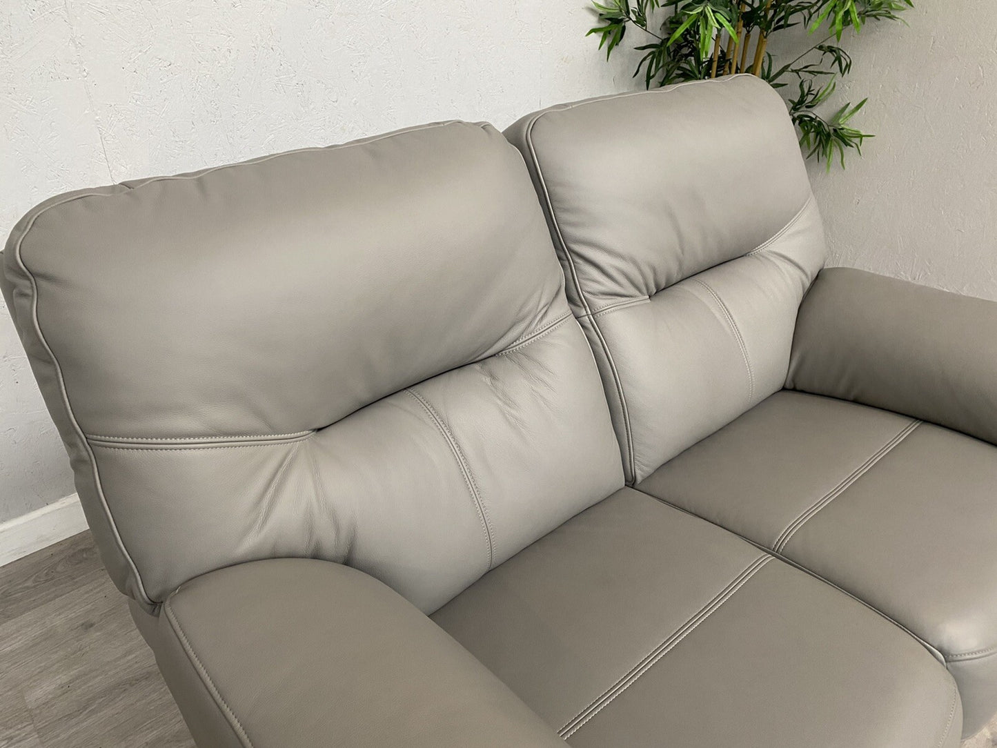F. Village. G Plan - SEATTLE Leather 2 Seater Sofa, Cambridge Grey, RRP £3,270
