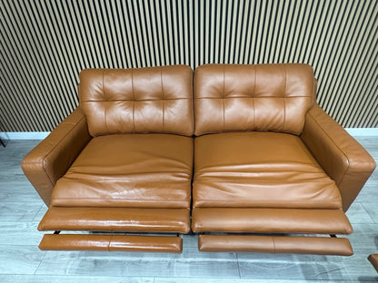 ScS Poltronesofa RUFFIO Leather 2 x 3 Seater Power Recliner Sofa Set - RRP £4498