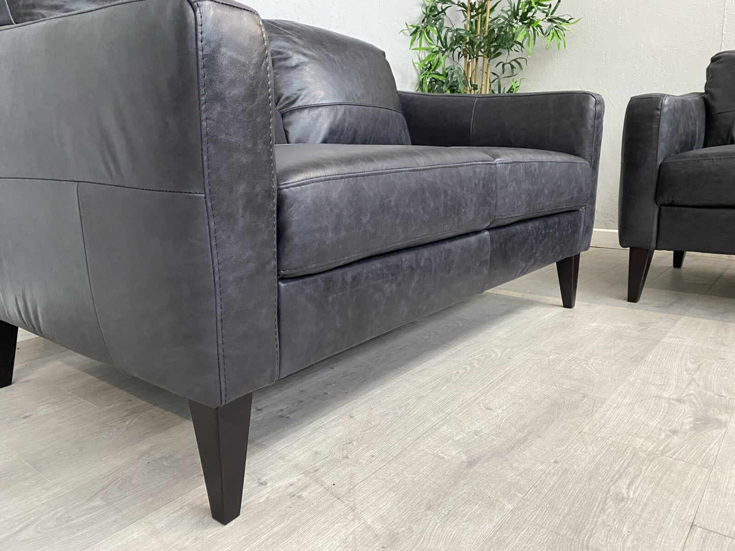 John Lewis BAILEY Style Leather 3 Seater + 2 Seater Sofa Set, Black - RRP £3,498