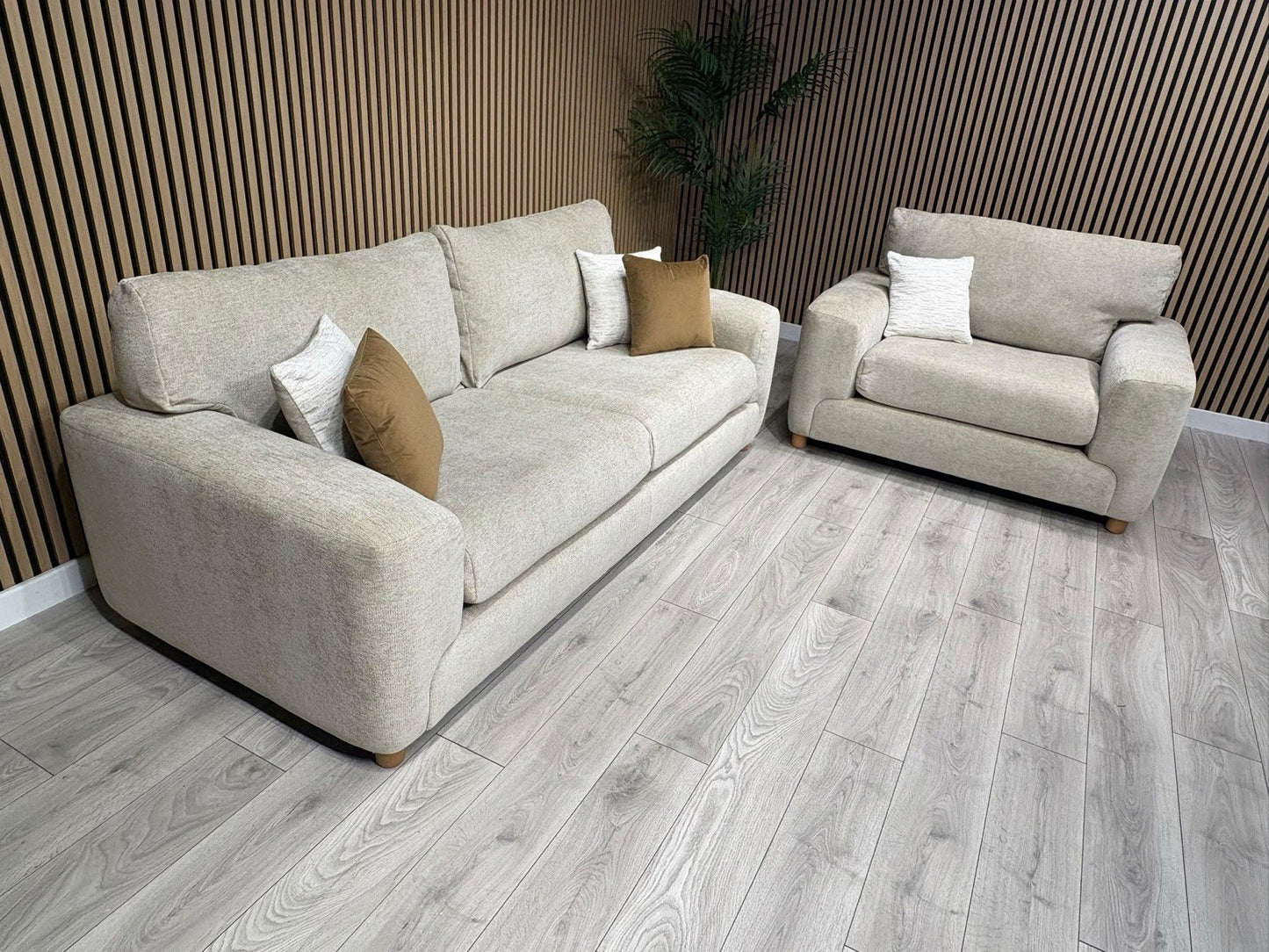 DFS Sample Enzo Fabric 3 Seater Sofa + Love Chair Set RRP £2599
