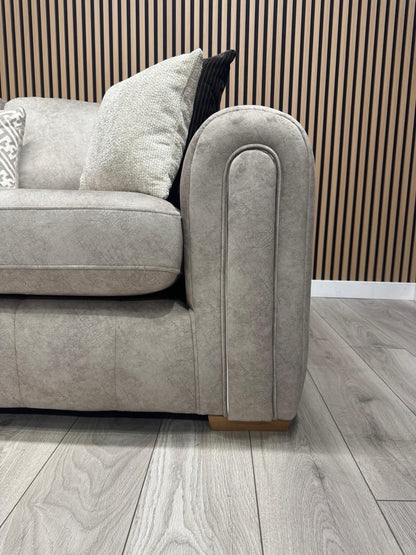 DEVINE Glamour Large Fabric 2 Corner 2 Sofa, Gemini Silver - RRP £2,895
