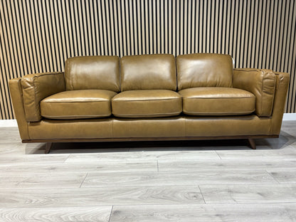John Lewis Sample VALENCIA Leather 3 Seater Sofa, Caramel - RRP £2299