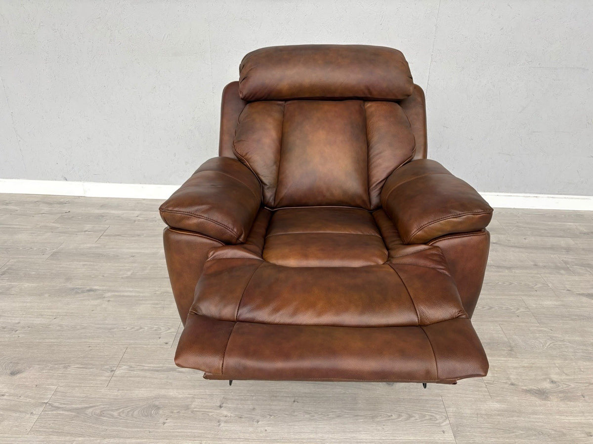 DFS Bravado Leather Power Recliner Armchair + Power Headrests - RRP £1,149