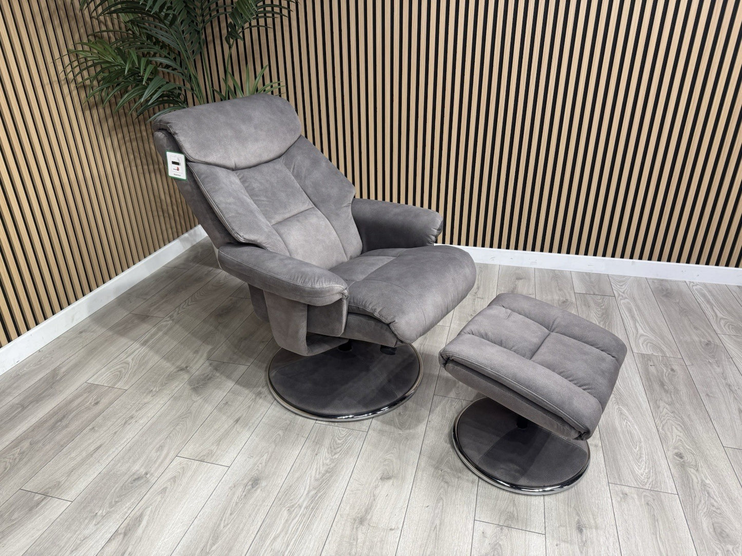 Relaxed Swivel Recliner Chair + Footstool RRP £899