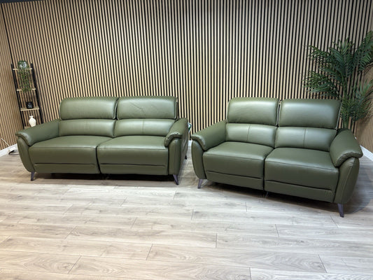 Furniture Village JUDE Style Leather 3 + 2 Seater Power Sofa Set - RRP £4,690
